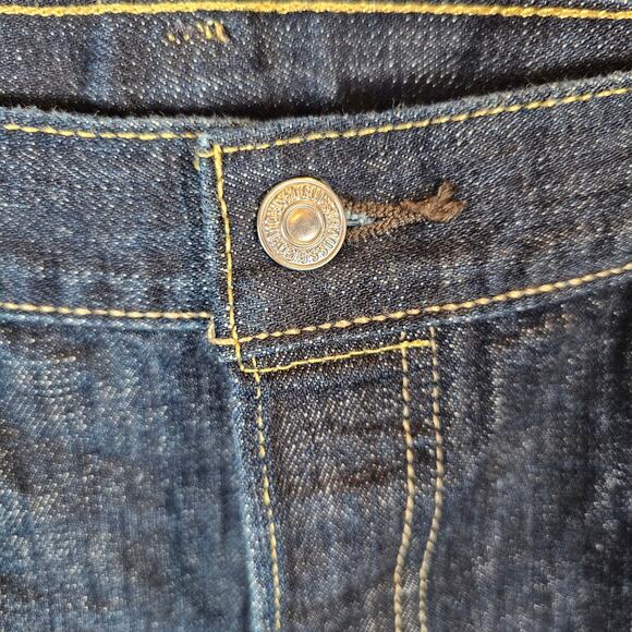 Levi's 501 Jeans Men Size 40x32 Straight Leg Button Fly Dark Blue Wash Denim EUC - Picture 3 of 6